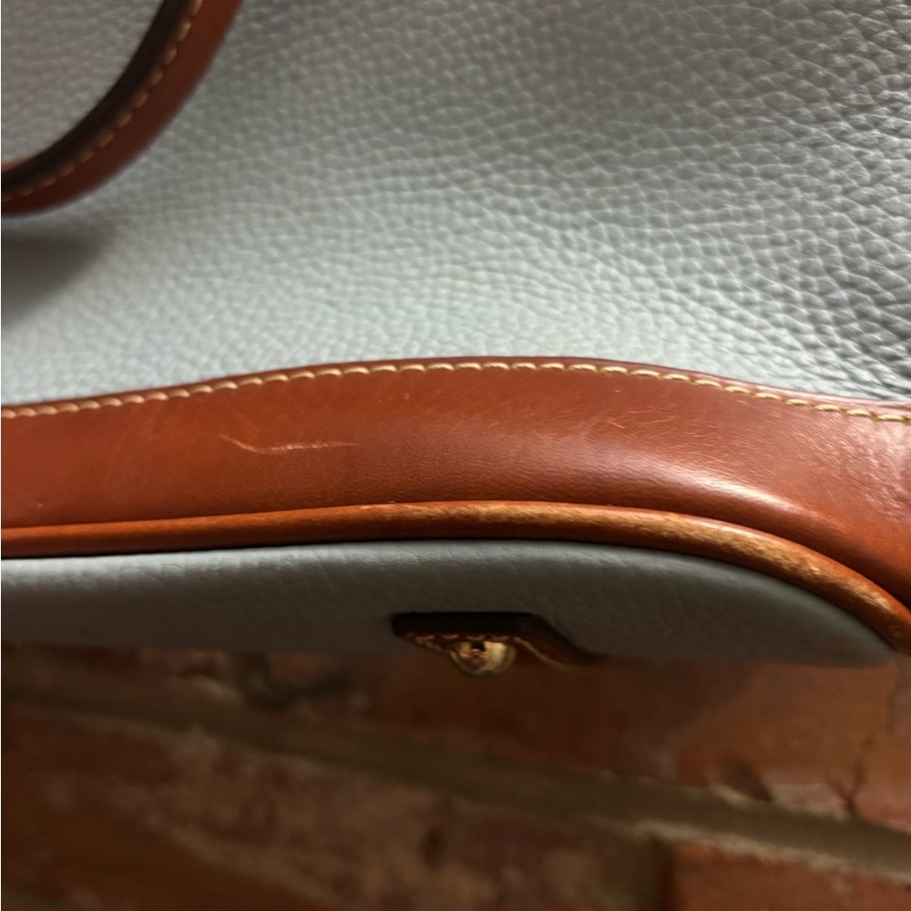 DOONEY & BOURKE Blue Pebble Grain Zip Zip Satchel Leather Dome Purse *Read - Picture 7 of 11